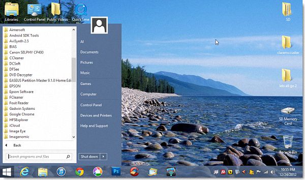 Windows 8 with a Start Menu
